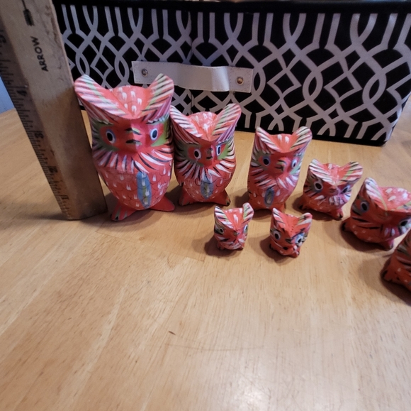 Vintage colorful wood owl  hand painted - Picture 2 of 3